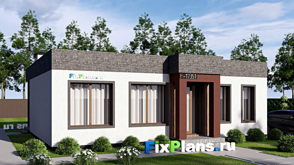 Проект одноэтажного дома 11х12м S104м2 F-17351