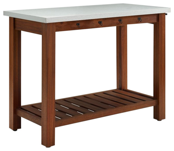 Crosley Mesa Zinc Top Indoor, Outdoor Island Buffet, Eucalyptus Transitional Buffets And