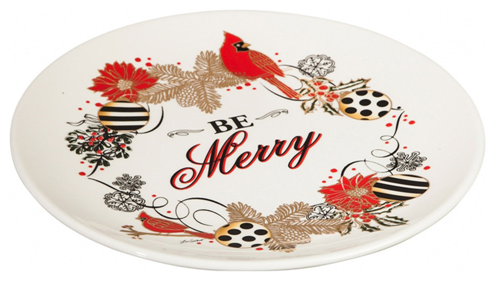 Be Merry Christmas Platter Contemporary Holiday Dinnerware by