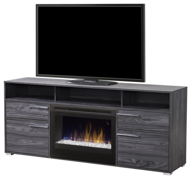 Dimplex Sander 25 Fireplace Tv Stand Carbonized Walnut