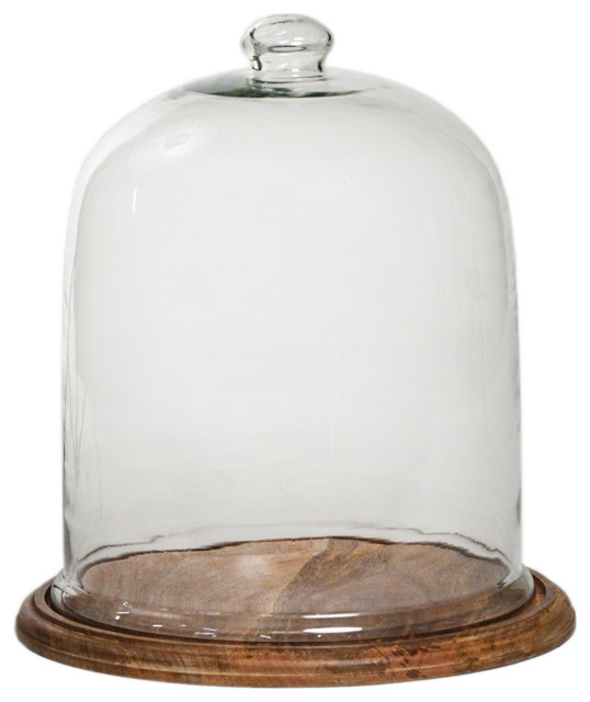 Jumbo Hurricane Glass Dome Transitional Specialty Serveware by