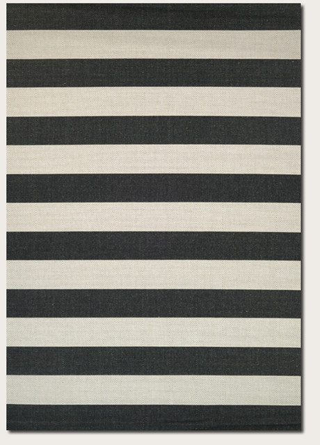 Couristan Afuera Yacht Club Onyx and Ivory Indoor/Outdoor Rug, 2'2"x11'9" Runner