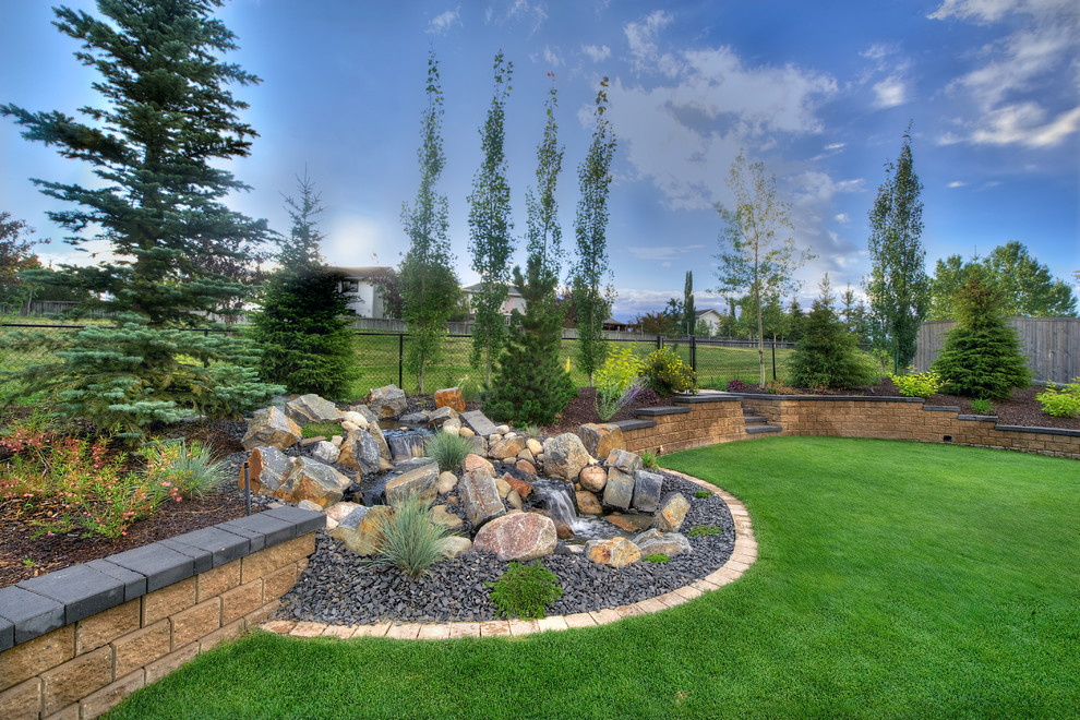 Simply Spacious Traditional Landscape Calgary by VisionScapes