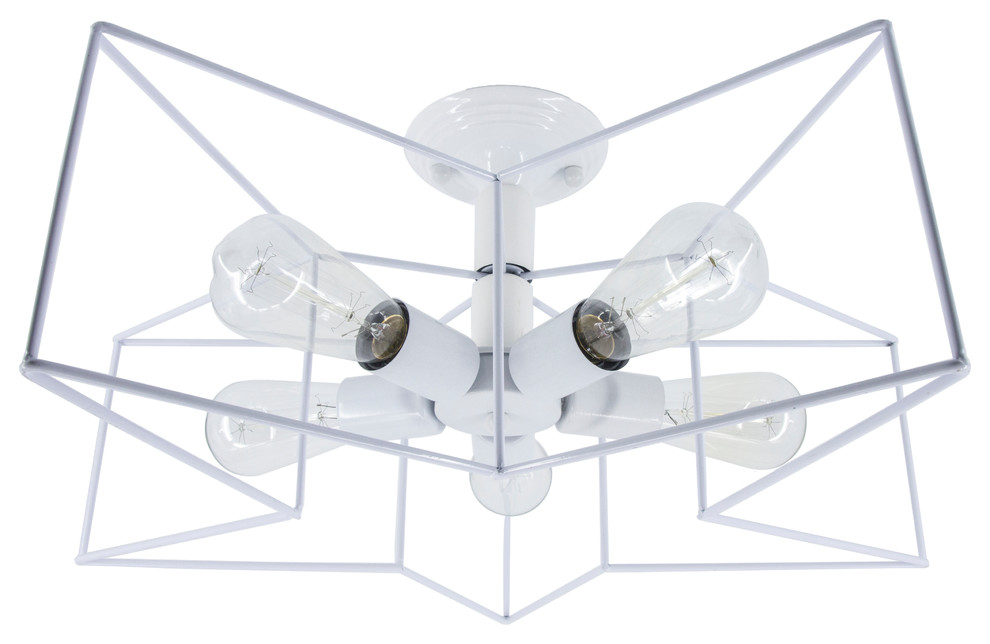 Inspiration for a contemporary metal and glass shade ul listed and 4- to 6-light flush-mount light remodel with a clear shade