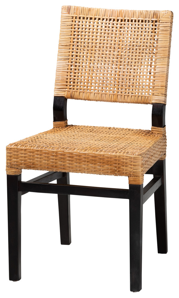 Leighton Rattan & Mahogany Dining Chair Tropical Dining Chairs by Baxton Studio Houzz