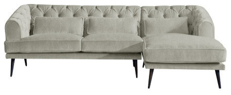 Earl Grey Chaise Sofa, Putty, 3 Seater, Right Hand Facing