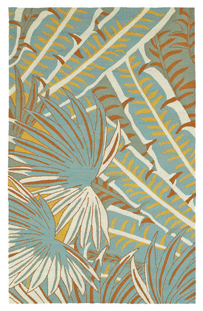 Kaleen Yunque Yun01-01 Outdoor Rug, Ivory , Sky Blue , Shale Gray, 2'x3'