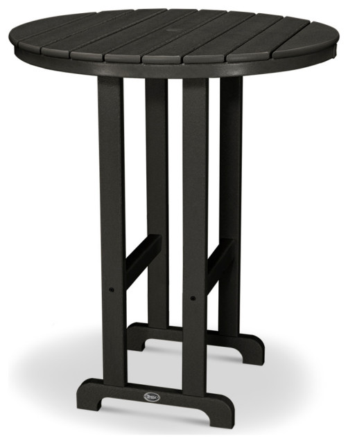 Trex Outdoor Furniture Monterey Bay Round 36" Bar Table, Charcoal Black