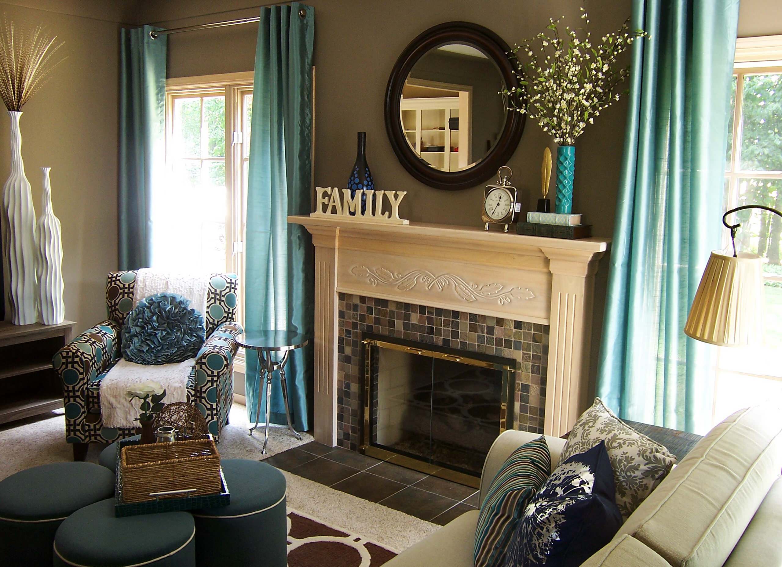 Teal Living Room Houzz