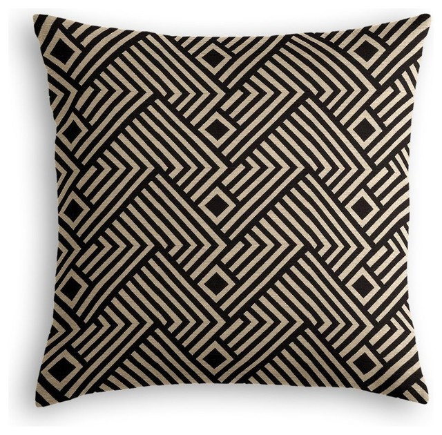 Loom Decor Tan and Black Art Deco Throw Pillow Decorative Pillows Houzz