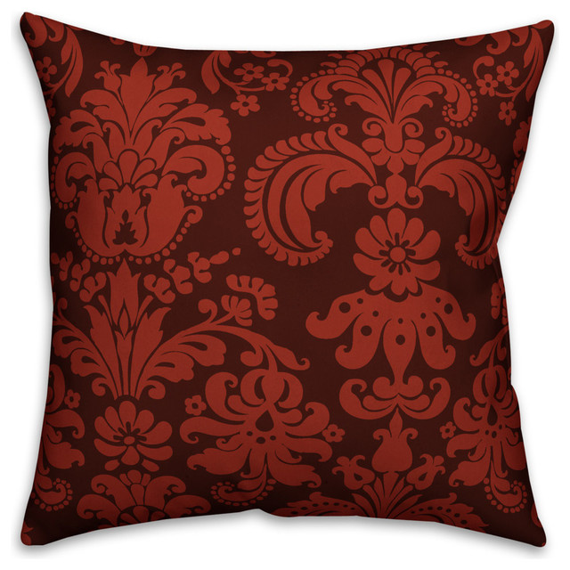 Red Damask Outdoor Throw Pillow Traditional Cushions And Red Damask 16 X16 Outdoor Throw Pillow