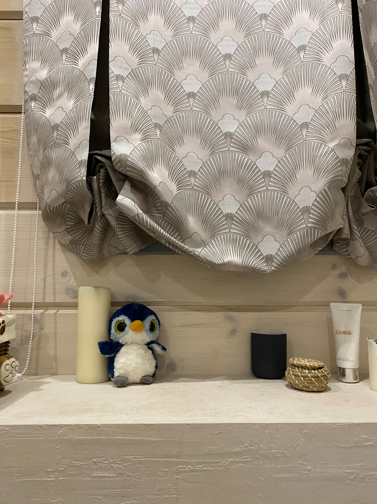 Оформление текстилем загородного дома из деревянного бруса