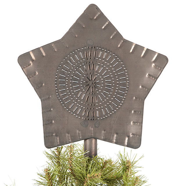 Large Star Tree Topper in Blackened Tin