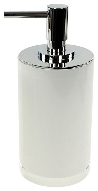 Round Free Standing Soap Dispenser In Resin Contemporary Round Free Standing Soap Dispenser Resin White