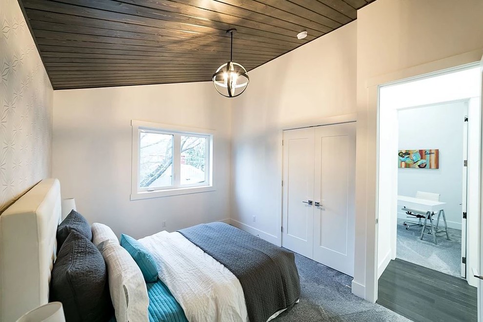 Inspiration for a transitional home design remodel in Edmonton