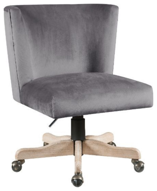 Office Chair, Gray Velvet Transitional Office Chairs by Acme