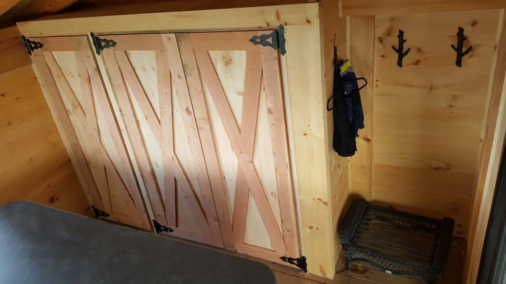 Timber Barn Doors in Hot Tub Room