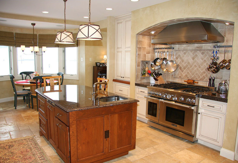 Example of a mountain style kitchen design in Denver