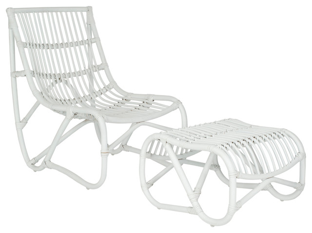 Safavieh Shenandoah Chair And Ottoman Reviews Houzz Shenandoah Chair With Ottoman White Tropical Outdoor Lounge Chairs