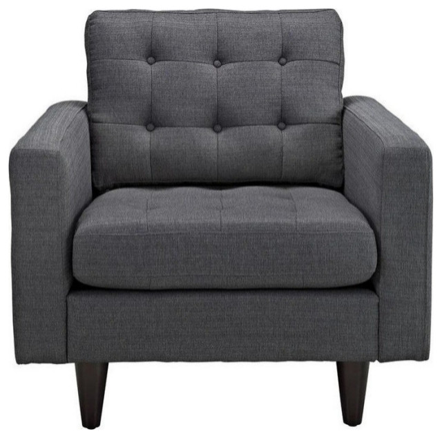 Dylan Upholstered Fabric Armchair, Gray Midcentury Armchairs And