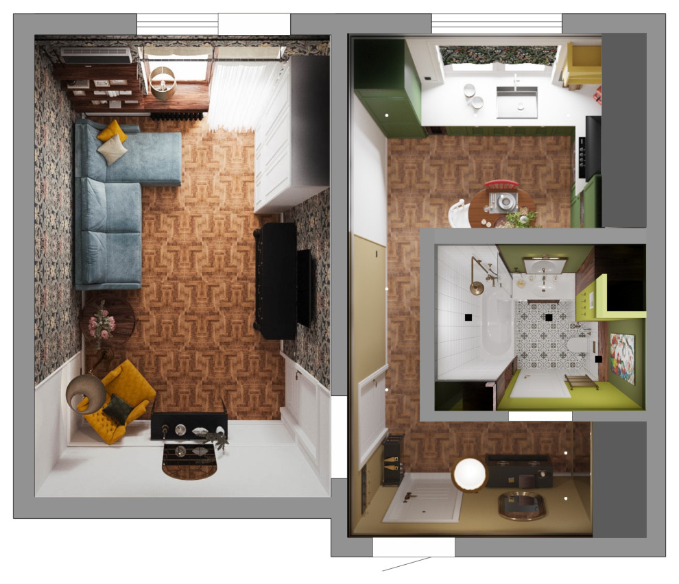 Однокомнатная с английским акцентом