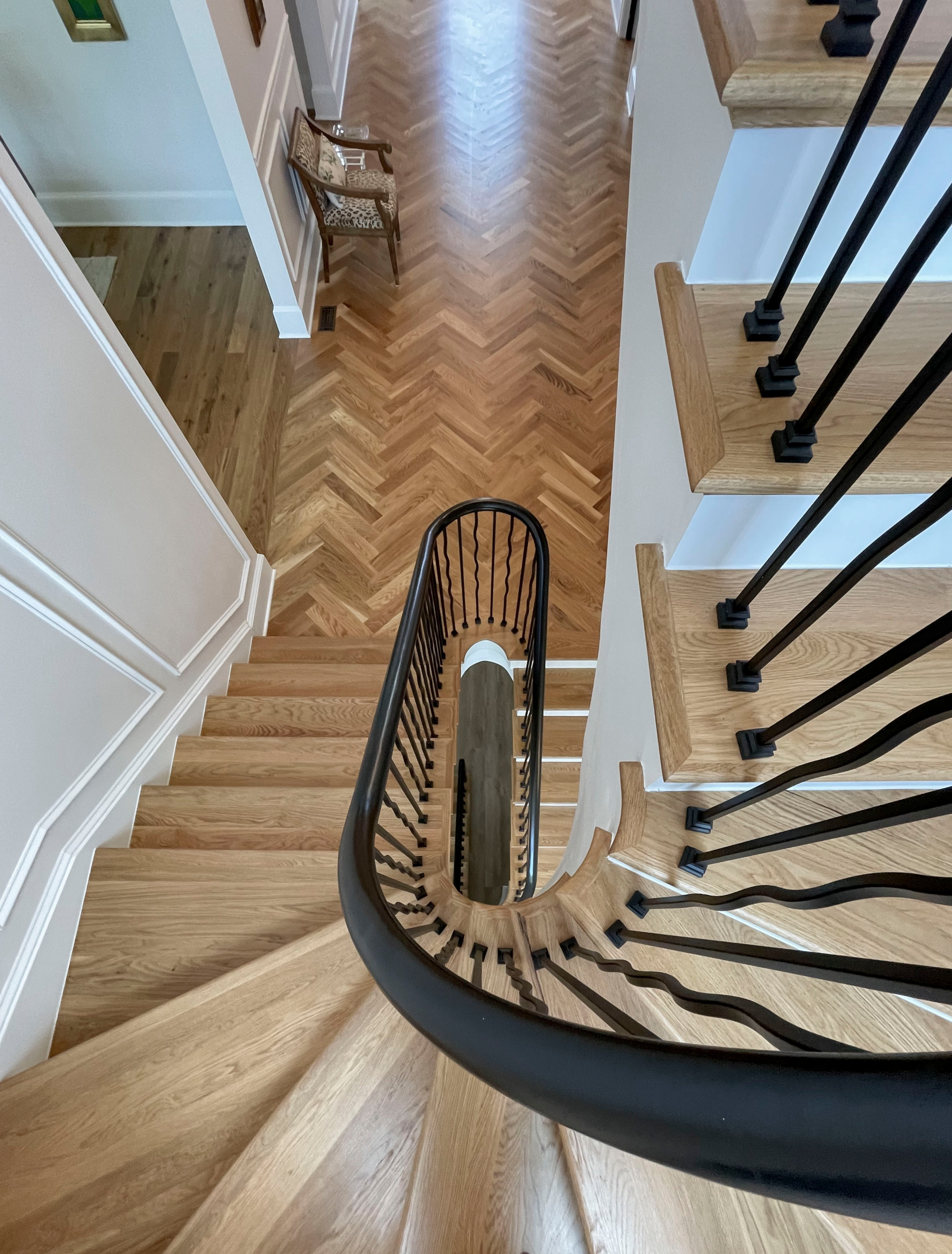 106_Modern Balustrade System Meets Traditional Winding Stairs, Aldie VA  20105