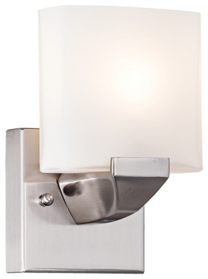 Possini Euro Contempo Brushed Steel 8" High Wall Sconce