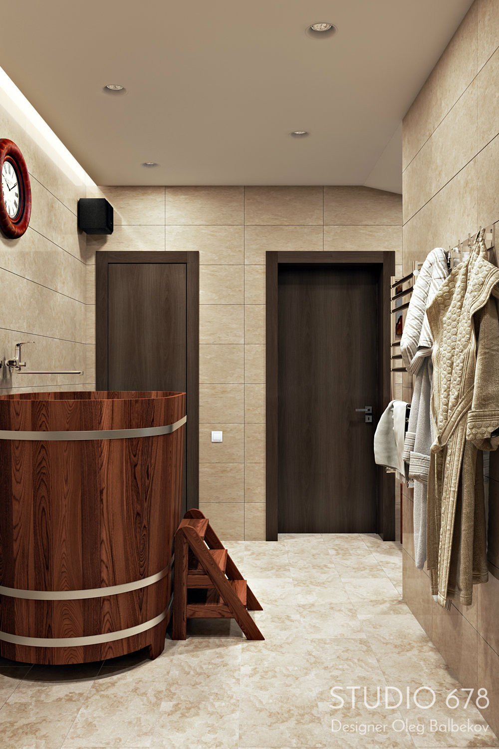 Гостиная с банной зоной