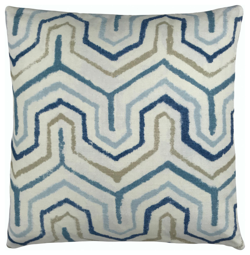 The Pillow Collection Franca Geometric Blue Down Filled Throw Pillow The Pillow Collection Franca Geometric Blue Down Filled Throw Pillow
