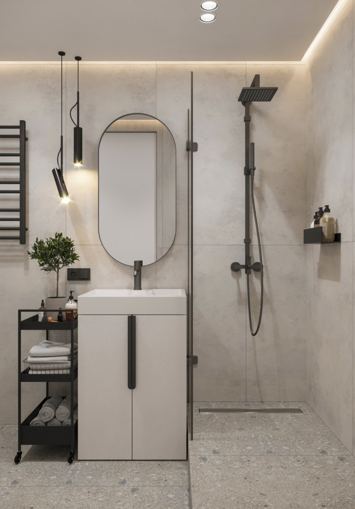 Дизайн  интерьера студии ЖК Аквамарин