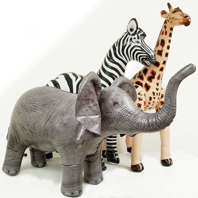 Jet Creations Inflatable Safari 3 Pack, Giraffe, Zebra, Elephant