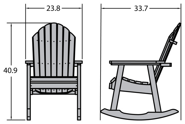 Hamilton Rocking Chair, Weathered Acorn - Beach Style - Outdoor Rocking ...