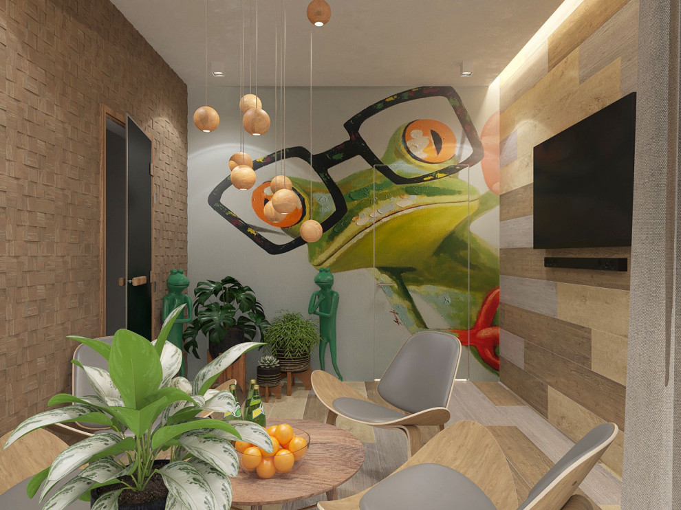 Зона отдыха в сауне загородного дома.