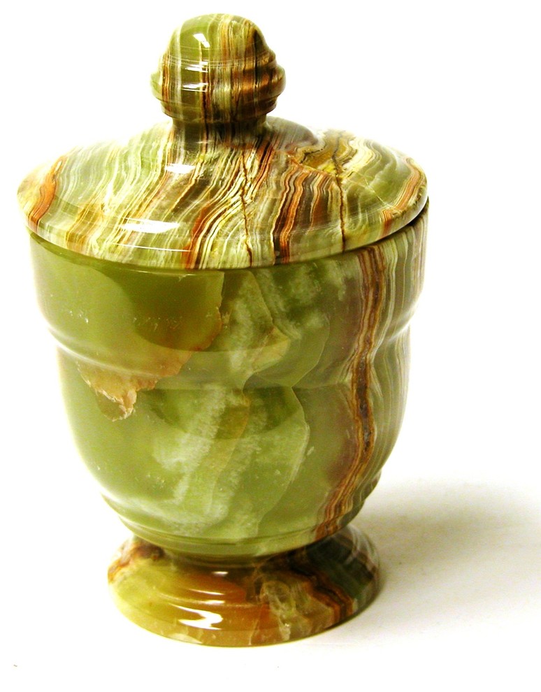 Nature Home Decor Classic Green Onyx Canister of Tasmanian Collection
