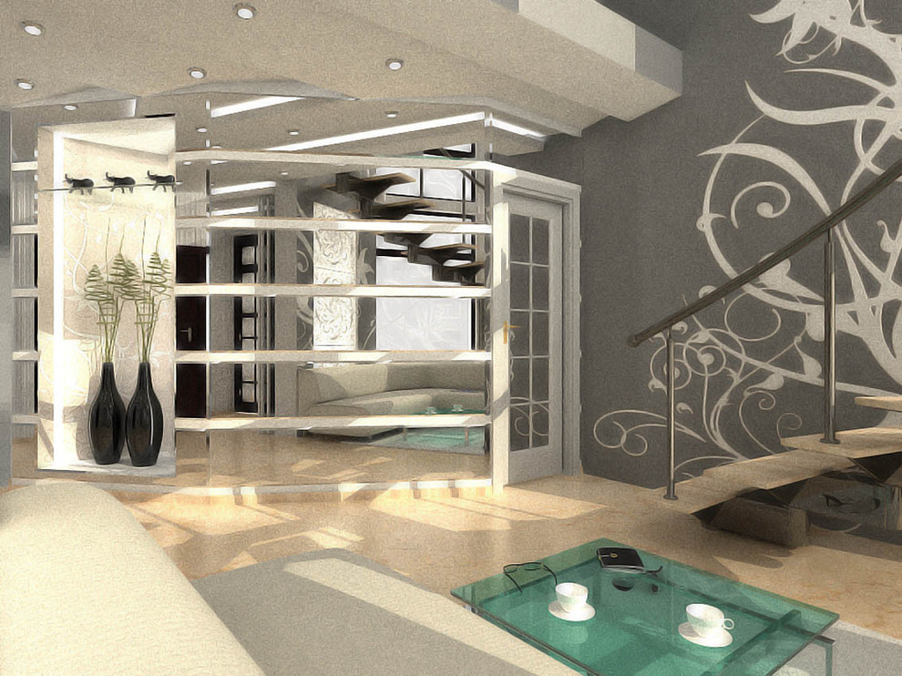 Двухэтажный дом минимализм