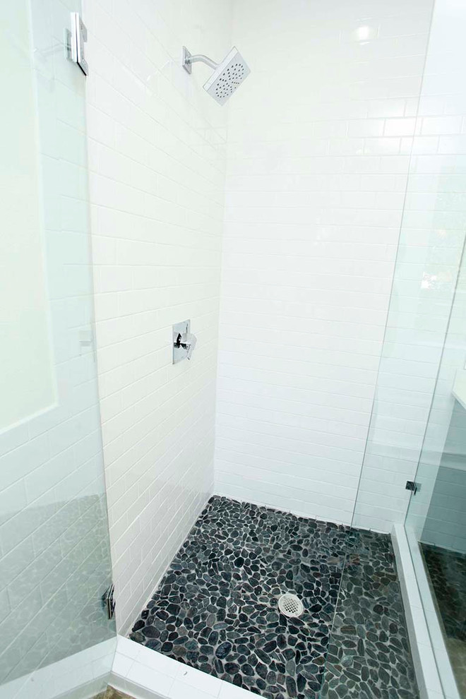 Example of a transitional bathroom design in Austin