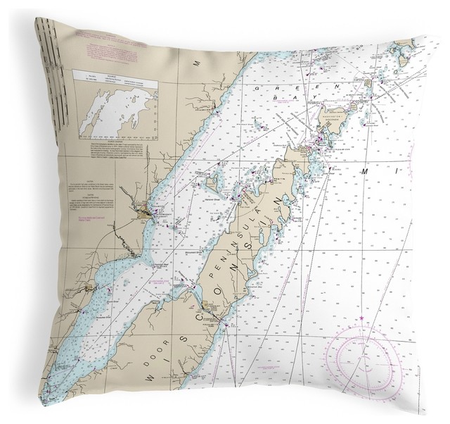 Betsy Drake Door County Green Bay Wi Nautical Map Indoor Outdoor