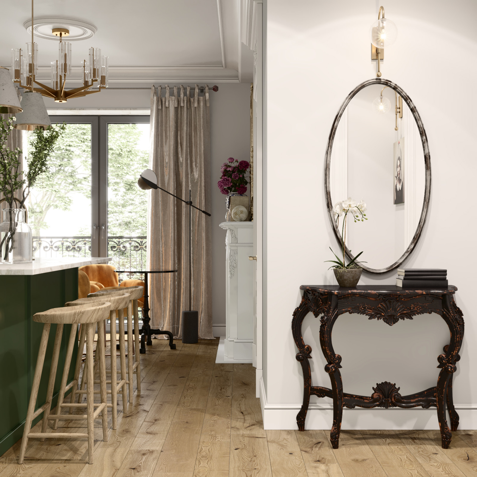 ДИЗАЙН-ПРОЕКТ КВАРТИРЫ В ВАРШАВЕ В РОМАНТИЧНОМ СТИЛЕ