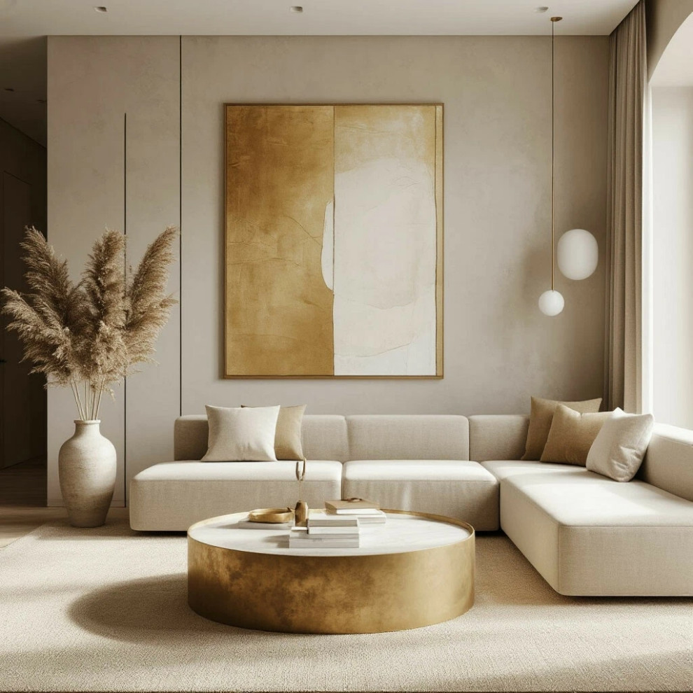 Золотые кольца Сатурна в стиле минимализм