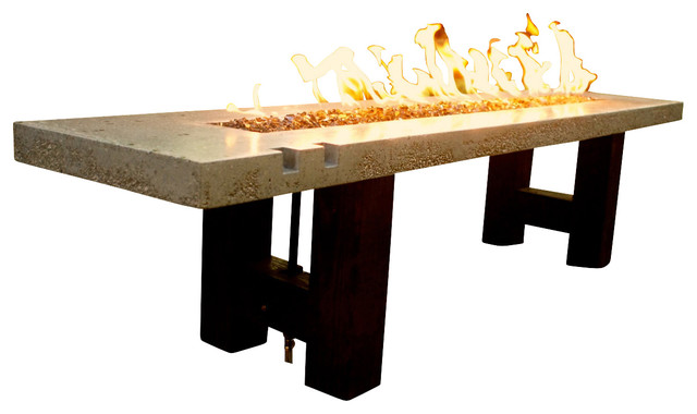 Rio Grande Fire Table Concrete and Glass View in Your
