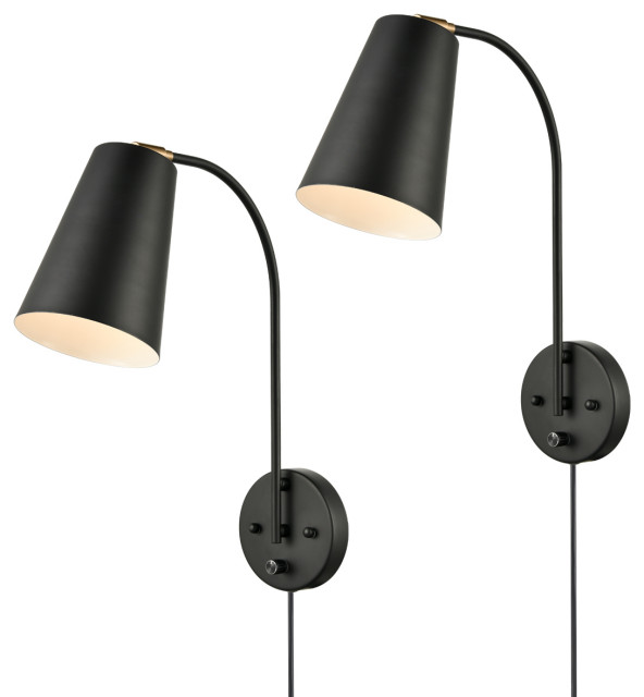 2Pack Plug in Wall Sconces Industrial Wall Lamps With Cord Switch