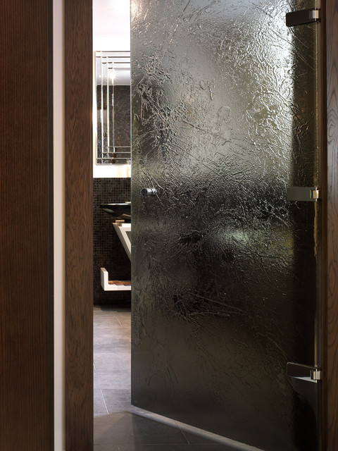 Textured glass door