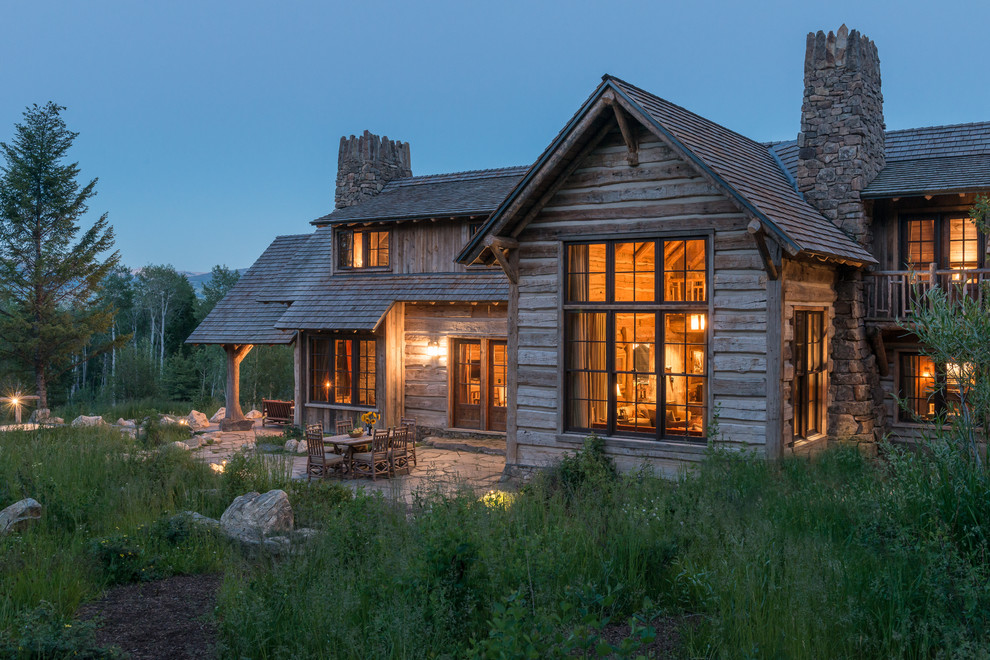 Teton Valley Residence Rustic Exterior by Yellowstone Traditions