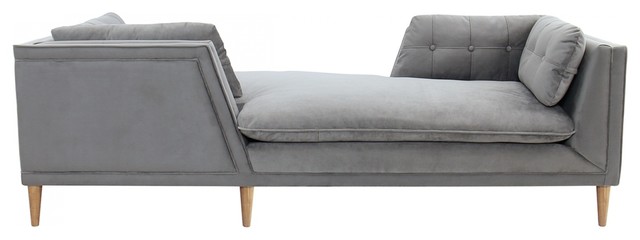 85 Gianfranco Sofa Oak Wood Legs Grey Cotton Upholstery Seat