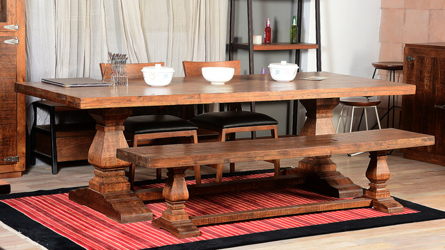 Rustic Dining Room Table And Bench