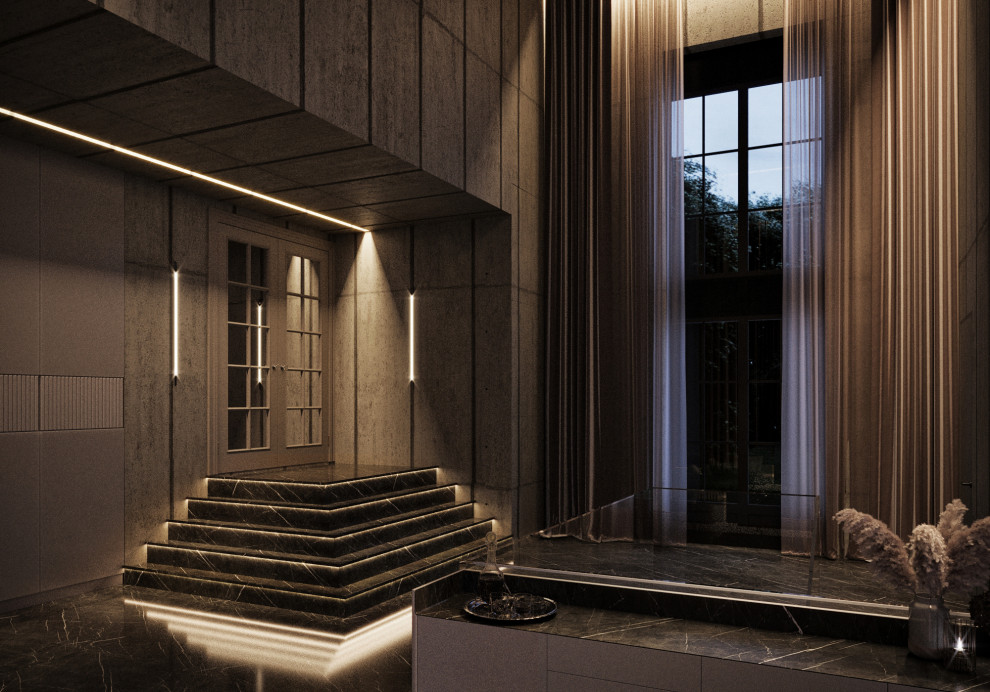 Deep Basment Hall Recreational hall - Modern - Basement - New York - by CATHERINEBELOVE ...