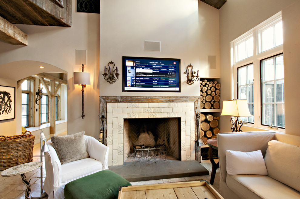 Inspiration for a cottage living room remodel in Philadelphia