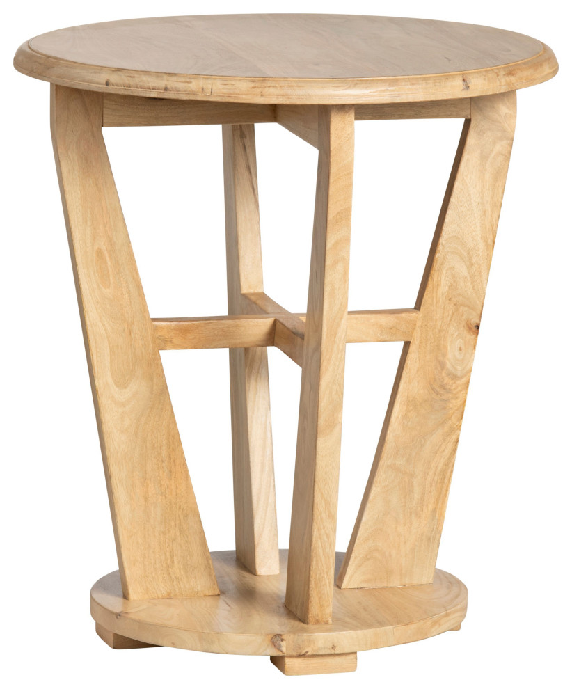 Roswell Mango Wood End Table, Natural Transitional Side Tables And End Tables by Crestview