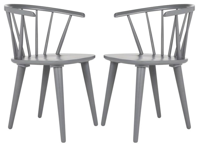 Blanchard Curved Spindle Side Chair In Gray Set Of 2