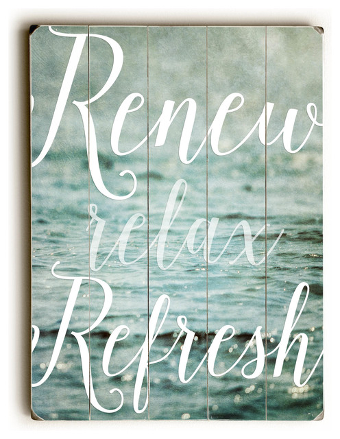 Renew Relax Refresh Wooden Sign Beach Style Novelty Signs By Renew Relax Refresh Wooden Sign